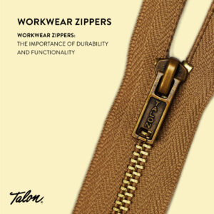 Vintage Talon Zipper Heavy Duty Black Brass Loop Pull 21.5 Close Ended  Sewing 